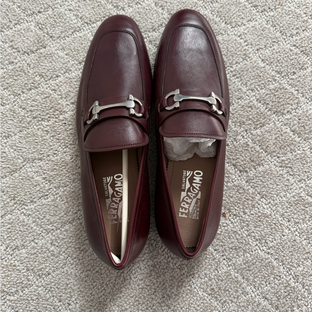 Salvatore Ferragamo Men's Dark Red Loafers